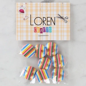 Loren Crafts 8li Desenli Düğme - 1096