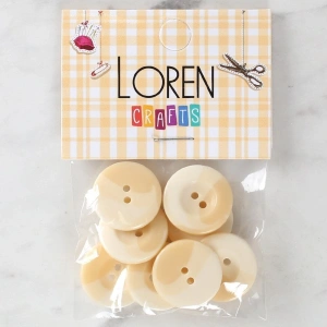 Loren Crafts 8li Düğme Krem - 1142