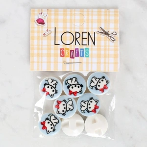 Loren Crafts 8li Kedi Düğme - 1066