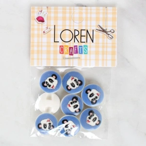 Loren Crafts 8li Panda Düğme - 1056