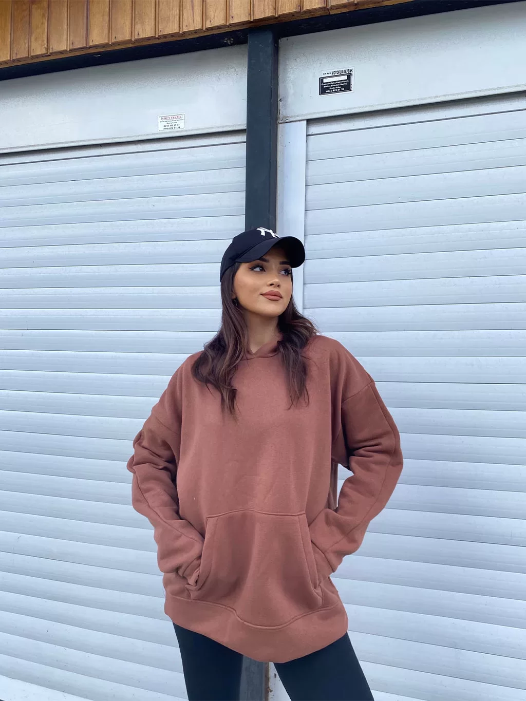 Terry Oversized Şardonlu Sweatshirt