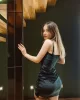 Kadife Askılı Elbise