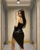 Saten Yırtmaçlı Elbise