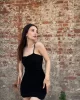 İp Askılı Büzgülü Elbise