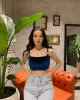 Kadife Askılı Crop