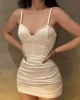 Saten Büzgülü Elbise