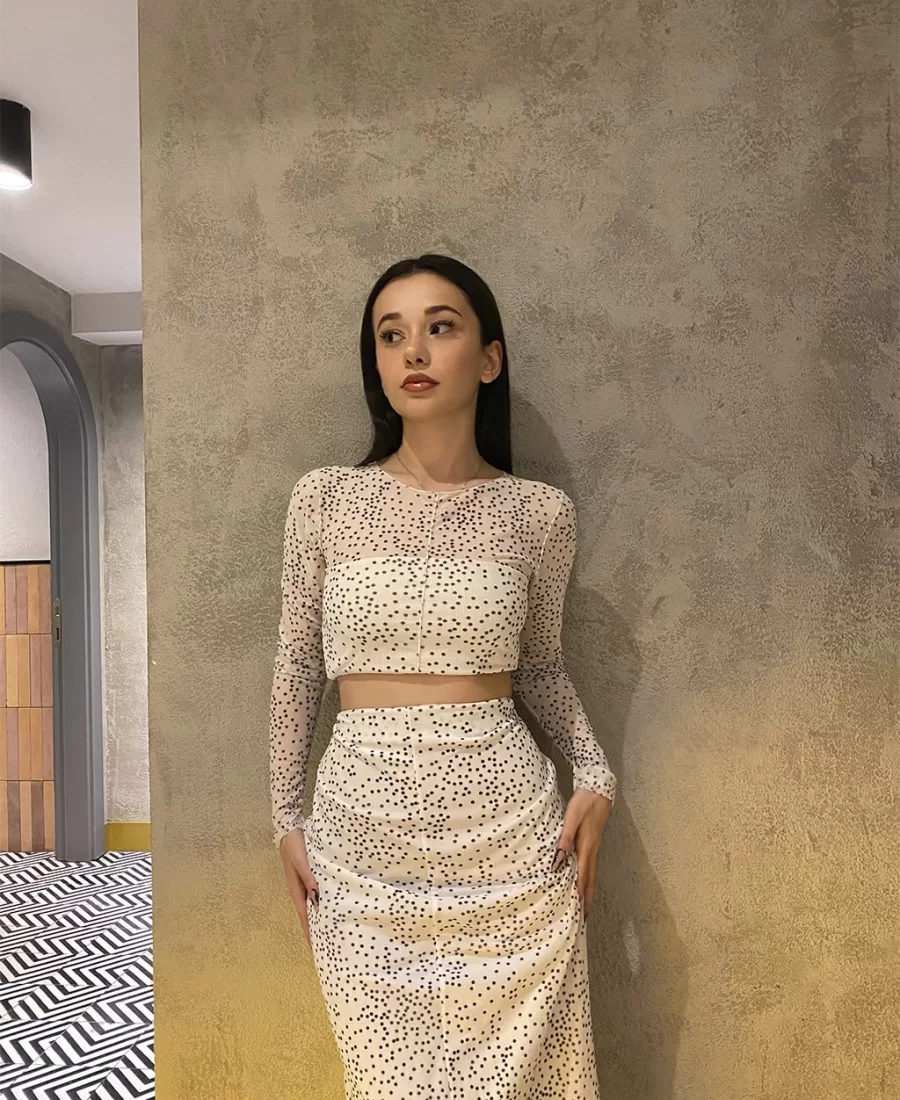 Puantiyeli Tül Crop
