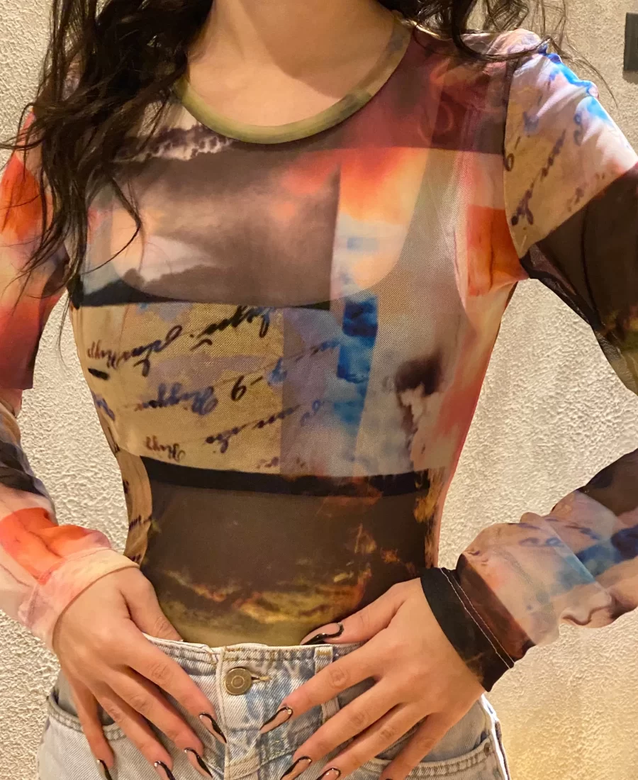 Renkli Tül Bodysuit