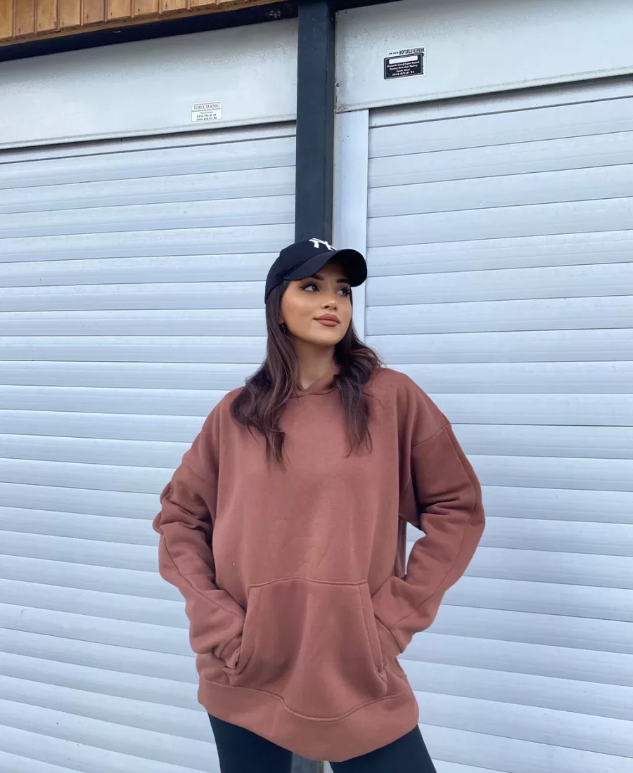 Terry Oversized Şardonlu Sweatshirt