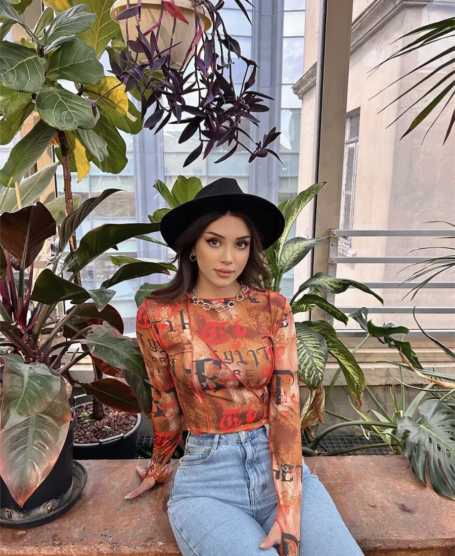 Ters Dikiş Parmak Detay Crop