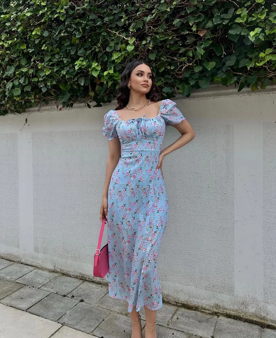 Bloom Yırtmaçlı Elbise