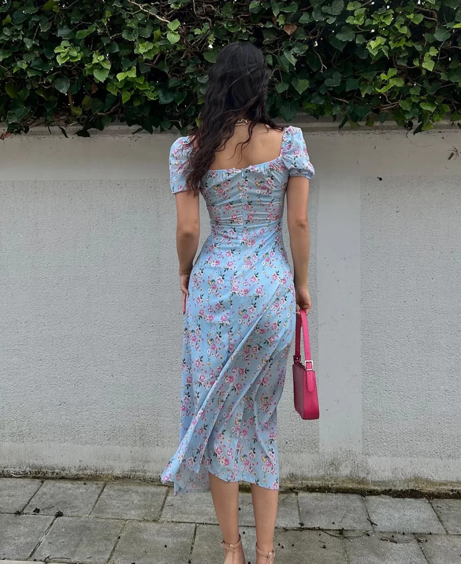 Bloom Yırtmaçlı Elbise
