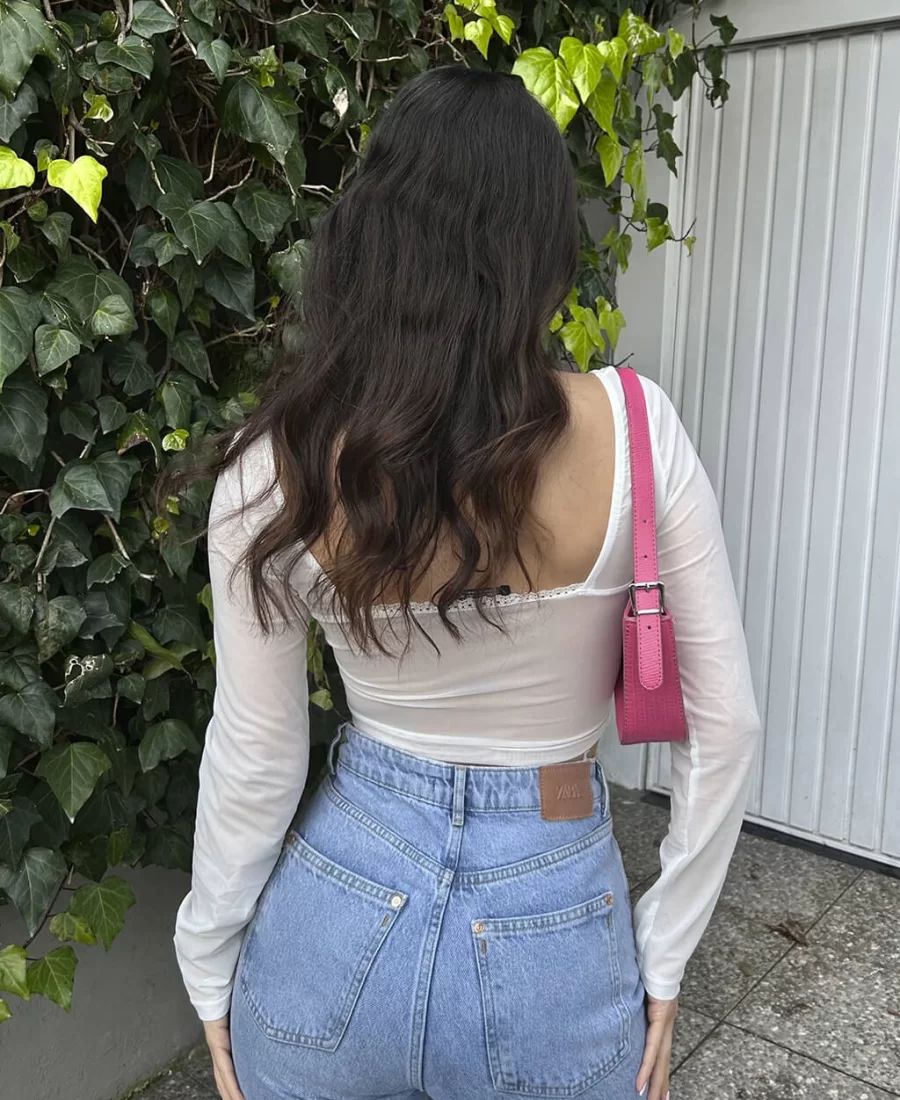 Dantelli Tül Crop