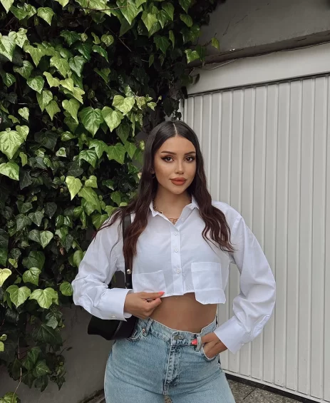Cep Detay Crop Gömlek