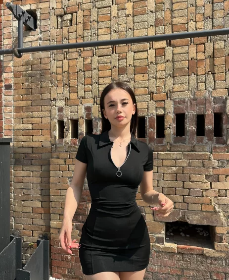 Fermuarlı Dalgıç Kumaş Elbise
