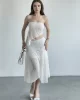 Asimetrik Dantelli Crop Takım