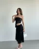 Asimetrik Dantelli Crop Takım