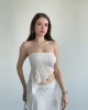Asimetrik Dantelli Crop Takım