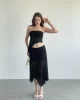 Asimetrik Dantelli Crop Takım