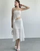 Asimetrik Dantelli Crop Takım