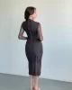 Astarlı Kahverengi Lined Elbise