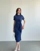 Bel Bağlamalı Modal Elbise