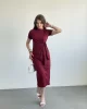 Bel Bağlamalı Modal Elbise