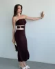 Bel Dekolte Aksesuarlı Elbise