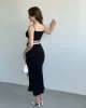 Bel Dekolteli Sandy Elbise