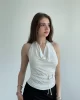 Bel Tokalı Halter Bluz
