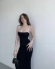Biyeli Premium Kumaş Askılı Elbise