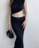 Brenda Gofre Premium Bel Dekolteli Elbİse
