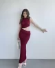 Brenda Gofre Premium Bel Dekolteli Elbİse