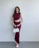 Brenda Gofre Premium Bel Dekolteli Elbİse