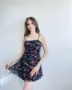 Çiçek Desen Astarlı Mini Elbise