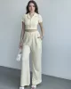 Çizgili Pantolon Crop Takım