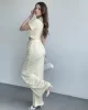 Çizgili Pantolon Crop Takım