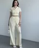 Çizgili Pantolon Crop Takım