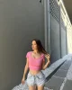 Fitilli Geniş Yaka Crop