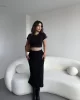 Fitilli Yırtmaçlı Uzun Etek