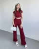Gofre Basic Pantolon Crop Takım