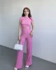 Gofre Basic Pantolon Crop Takım