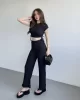 Gofre Basic Pantolon Crop Takım