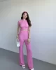 Gofre Basic Pantolon Crop Takım