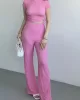 Gofre Basic Pantolon Crop Takım