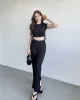 Gofre Basic Pantolon Crop Takım