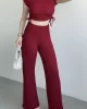 Gofre Basic Pantolon Crop Takım