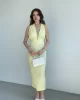 Gofre Boyun Bağlamalı Elbise