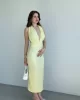 Gofre Boyun Bağlamalı Elbise
