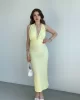 Gofre Boyun Bağlamalı Elbise